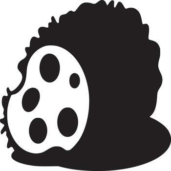 un gráfico ilustración de un negro y blanco objeto con circular formas y un texturizado borde diseño elemento vector