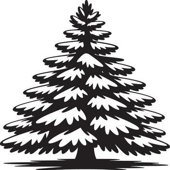 A stylized christmas tree silhouette with layered branches against a white background design element vector
