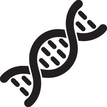 A simple black dna strand illustration on a white background showing genetic code and structure design vector