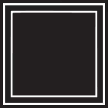 A black square centered with two white square borders surrounding it on a white background space vector