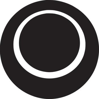 A simple graphic featuring two concentric ellipses in black and white on a plain white background vector