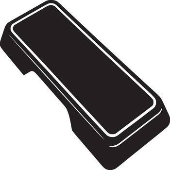 Isolated black and white image of a rectangular object with a white border on a white background vector