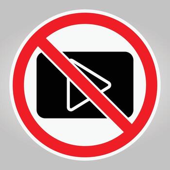 Prohibition Sign Symbolizing Ban on Click or Select Actions in Digital Space vector