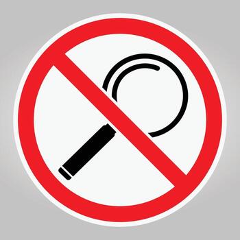 No Search Allowed Symbol in Red Circle with Grey Background Design vector