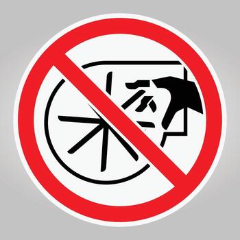 Unauthorized Interaction Prohibited Sign with Warning Symbol Design vector