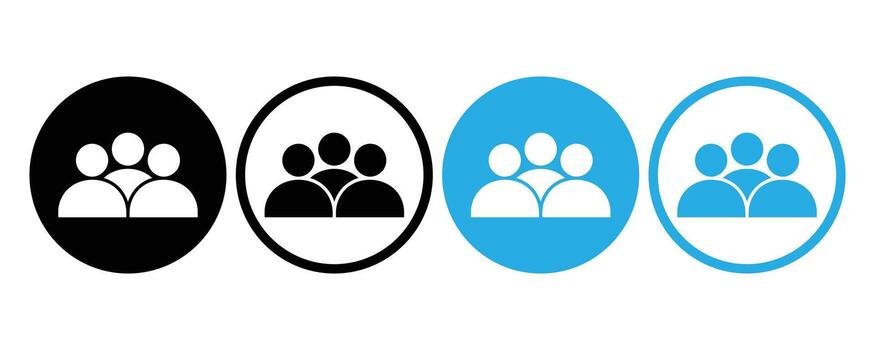 grupo de personas icono conjunto aislado en blanco antecedentes para web y solicitud vector