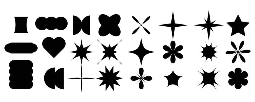 Collection of various geometric shapes isolated on white background for design vector