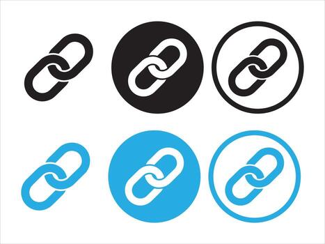 Collection of chain link icons isolated on white background for web design vector