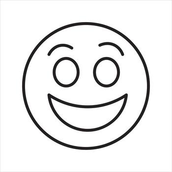 Smiling face emoji with happy expression isolated on white background vector