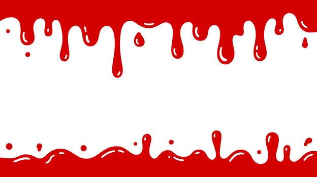 Red drips dripping paint border frame background graphic design element template for Halloween season vector