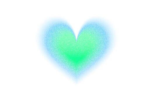 Green abstract heart shape with gradient and blur effects for modern graphic or retro design in the Y2K style. illustration isolated on a white background vector