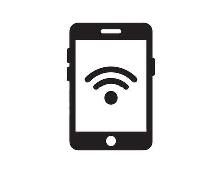 teléfono inteligente mostrado solo con un Wifi símbolo en el pantalla para conexión vector