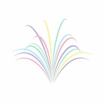 Abstract graphic burst of curved pastel lines, light and decorative design element. vector