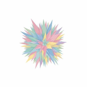 Pastel Spiky Burst - Abstract Geometric Explosion with Soft Colors. vector