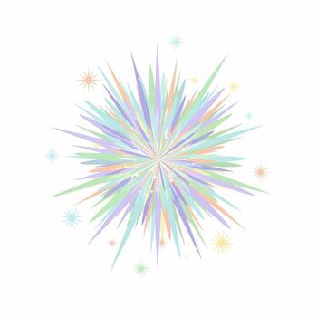 iridiscente Starburst - pastel de colores explosión con afilado, puntiagudo rayos vector