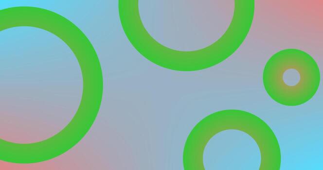 Gradient Background with Green Circles Different shades and thickness Abstract pattern vector