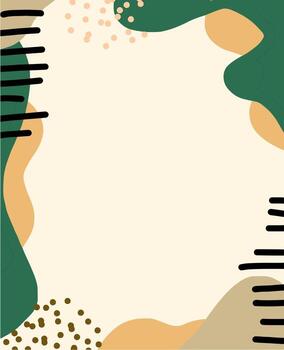 Abstract art frame with organic shapes vector