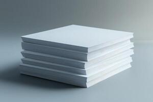 Stack of blank white papers photo