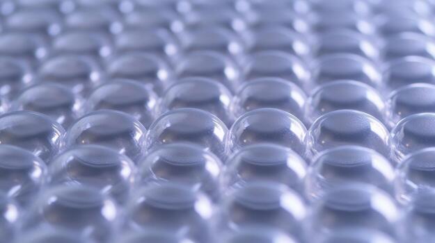 Clear, rounded shapes in a repeating grid pattern photo