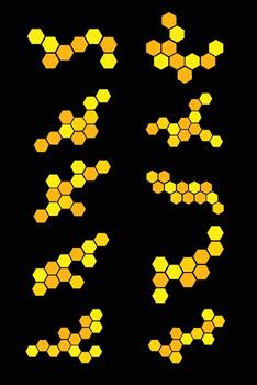 Futuristic hexagon pattern isolated on black background vector