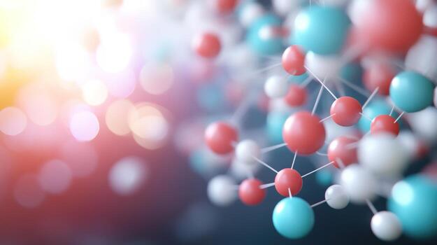 3d rendering of a molecule structure photo