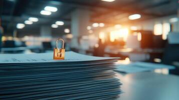 Secure documents on a desk photo