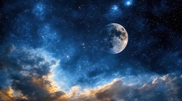 el Luna y nubes en el cielo foto