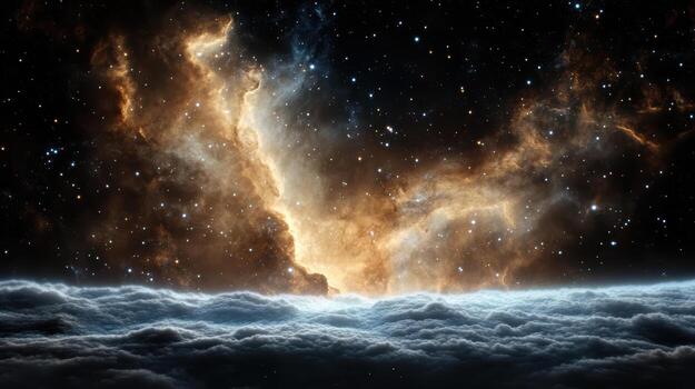 A nebula and clouds in space photo