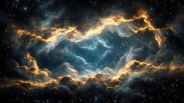 Heart shaped nebula in space photo