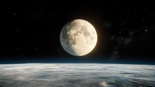 The moon is seen from space photo