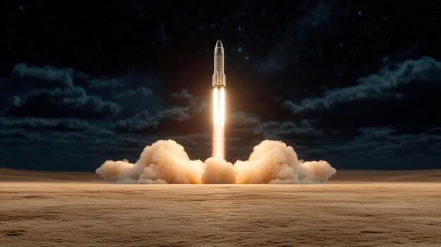 Spacex rocket launch on mars photo