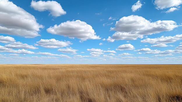 A field with tall grass and clouds photo