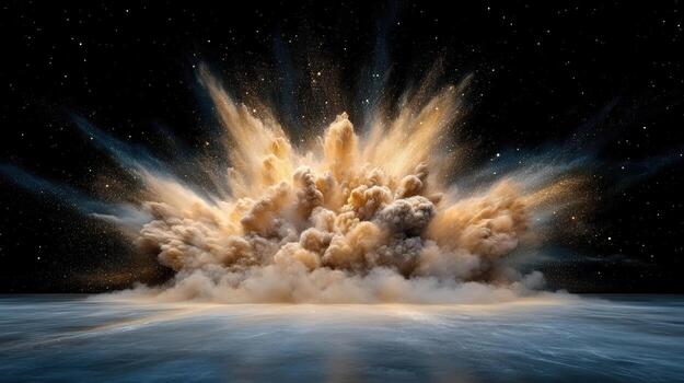 An explosion is exploding over the ocean photo