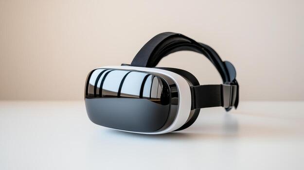Virtual reality headset on white background 3d rendering photo