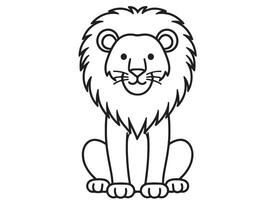 a lion is sitting in a line drawing vector