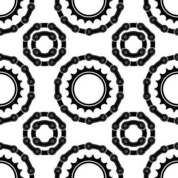 Different Bicycle Chain Frames Seamless Pattern Isolated on White Background vector