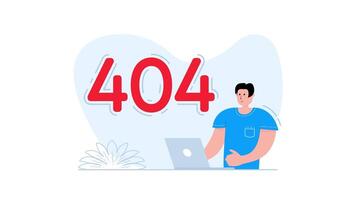 programmerare upplever fel 404 med bärbar dator på vit och grön skärm video