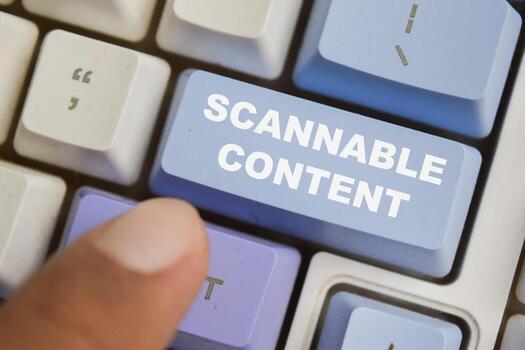 Scannable content on the button keyboard photo