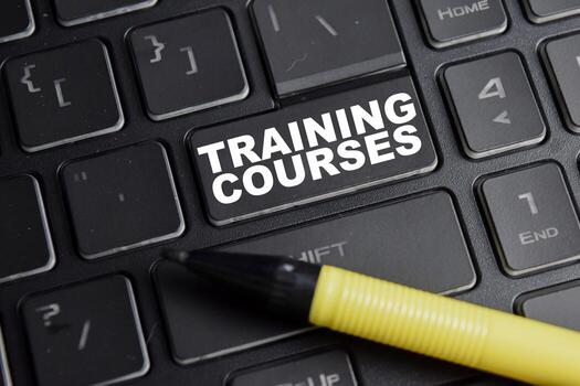 Training courses on the button keyboard photo