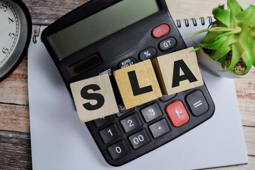 concepto de Sla - Servicio nivel acuerdo. de madera bloquear con palabras Sla - Servicio nivel acuerdo. negocio y Finanzas concepto foto