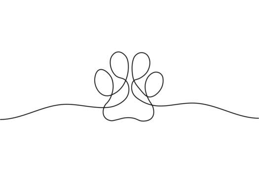 soltero línea perro pata impresión resumen soltero línea dibujo vector