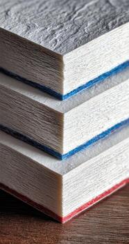 Close-up of layered, textured materials photo