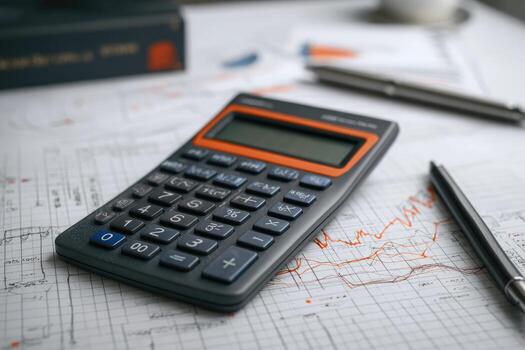 Calculator on financial documents photo
