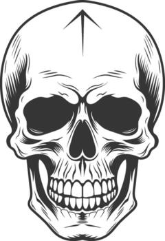 a skull with an arrow pointing up on its vector