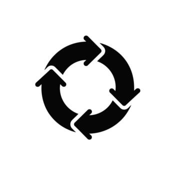 Circular Arrows Diagram Symbolizing Continuous Process of Iteration and Recycling Loop Visualization vector