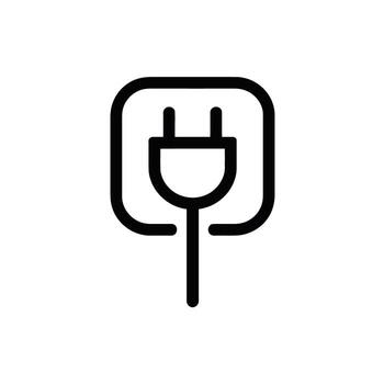 Simple Power Plug Icon Electricity Symbol Connecting to the Grid Powering Up Devices vector