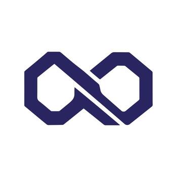 Sophisticated angular dark blue infinity mark symbolizing endless possibilities vector