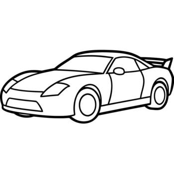 Race Car Line Art Coloring Page vector