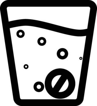 The icon of Effervescent tablets in a glass. Simple flat icon illustration, of Effervescent tablets in a glass for a website or mobile application on white background vector