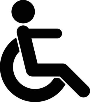 The icon of Disabled wheelchair. Simple flat icon illustration, of Disabled wheelchair for a website or mobile application on white background vector